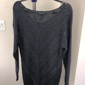 Allison Brittney Long Gray Knit Sweater Size XL